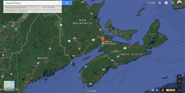 Hopewell Rocks on map [Google Maps]
