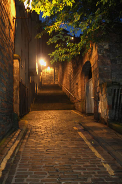 Stairway to Johnston Terrace, Edinburgh, UK. © J. Lynn Stapleton, 25th July 2013