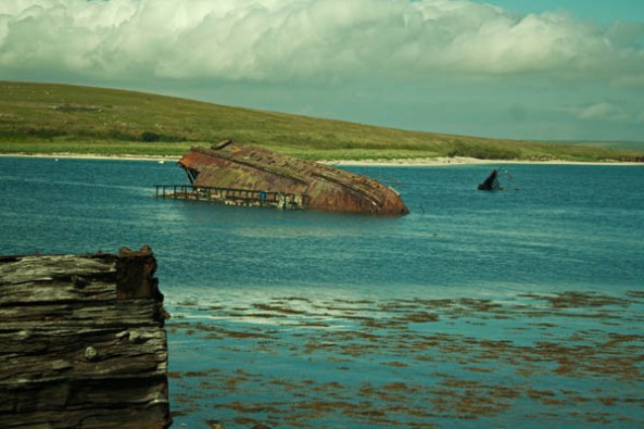 Sunken Ships, Scapa Flow, Orkney. © J. Lynn Stapleton, 27th July 2013